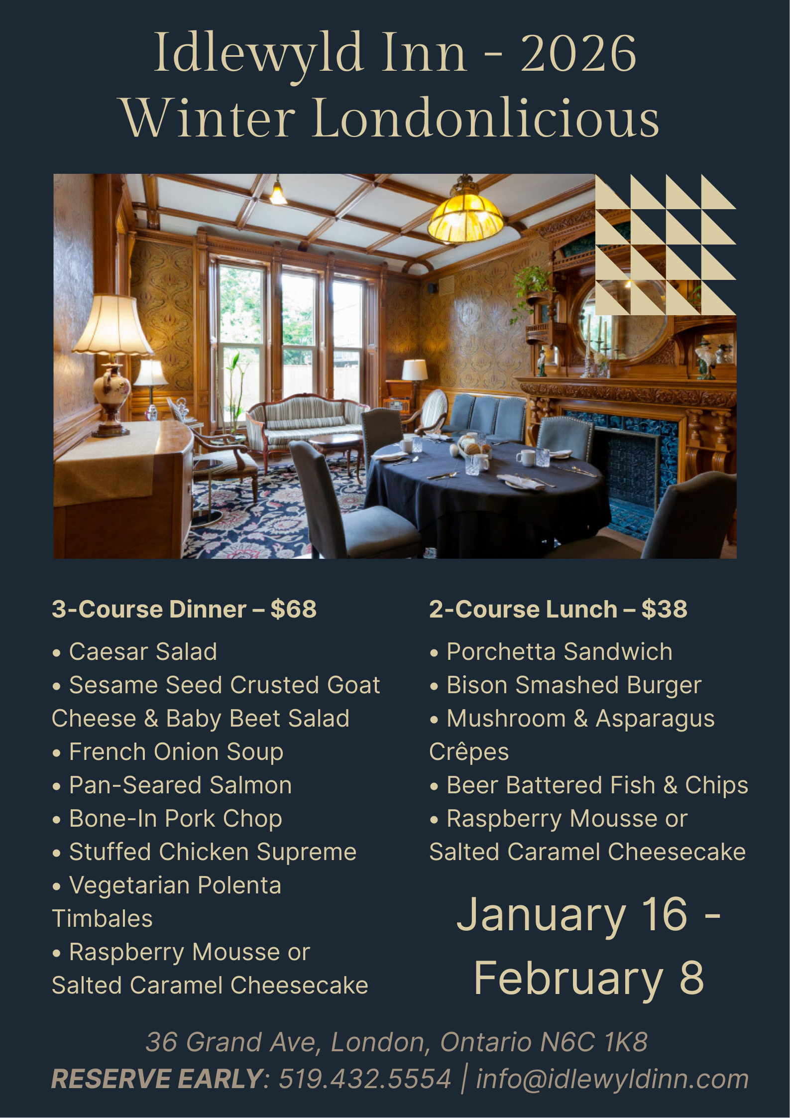 Poster - Idlewyld Inn Winter Londonlicious