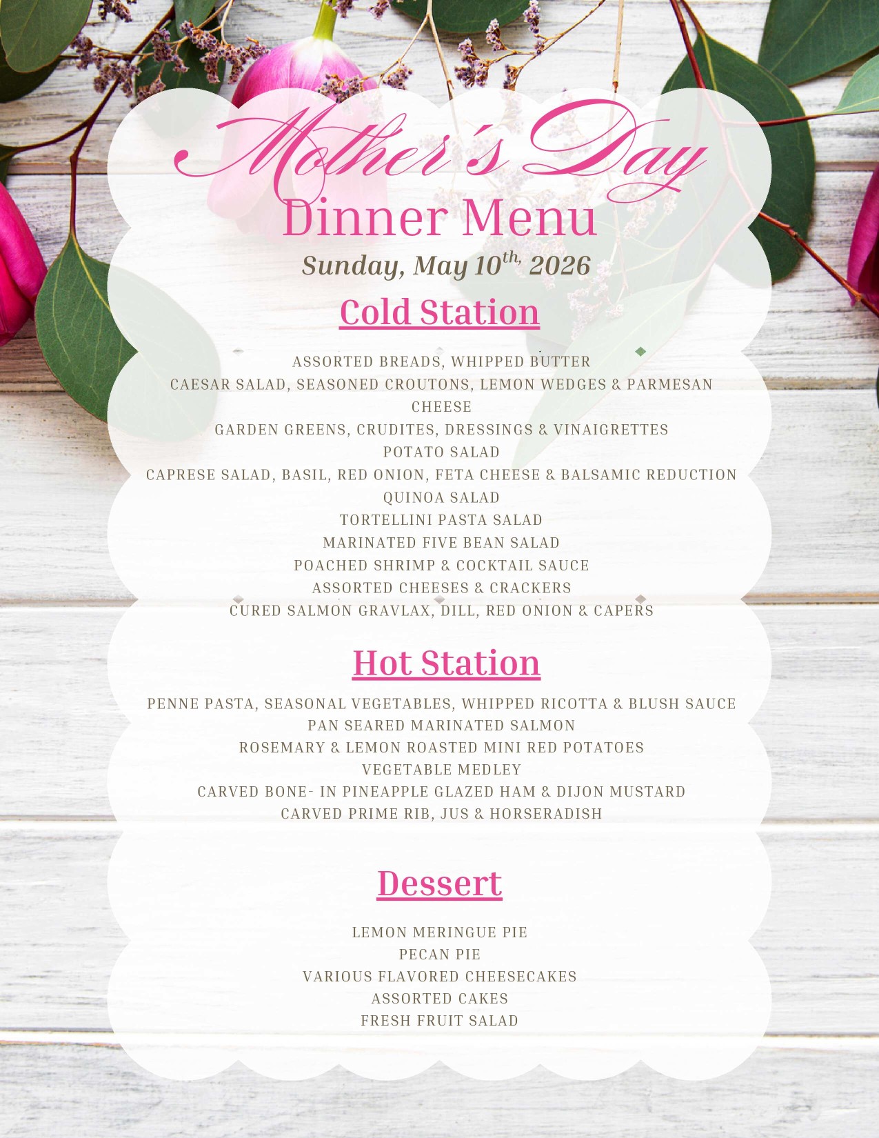 _Mothers Day Dinner Menu - 2026